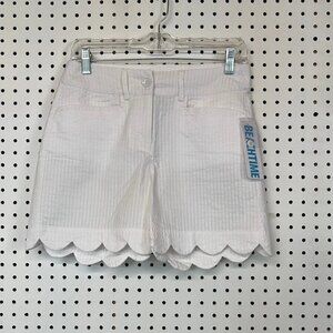 BEACHTIME by Lulu-B White Scallop Hem Shorts with UPF50+ Sun Protection